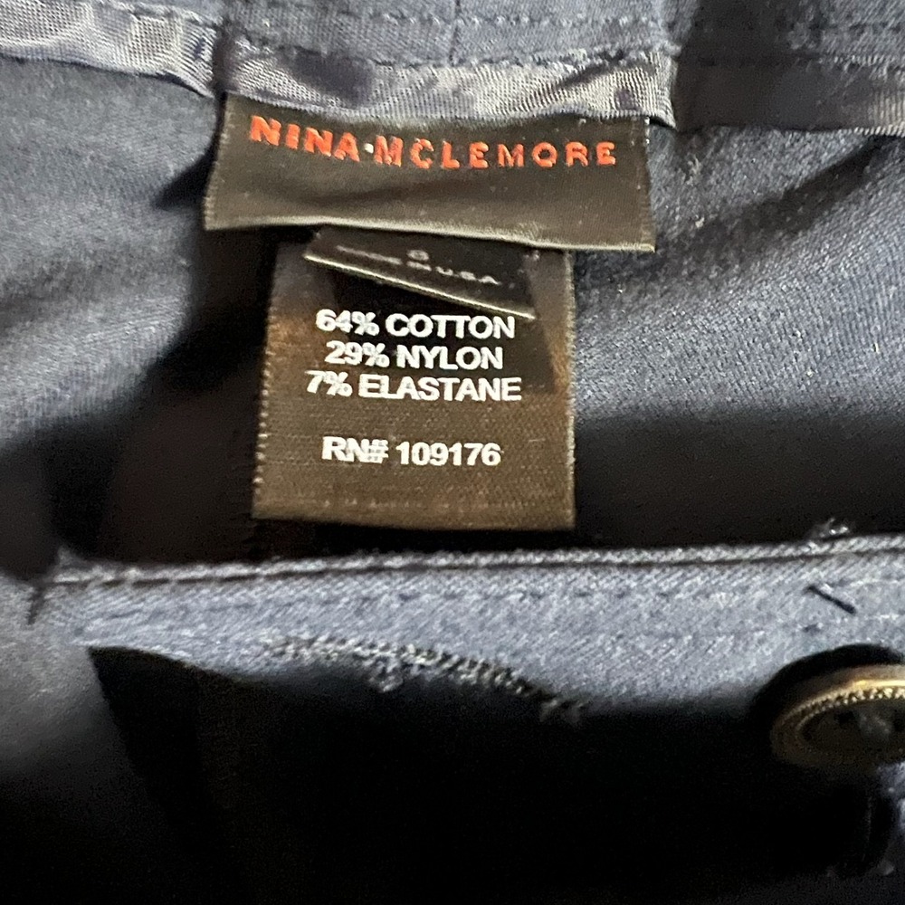 Nina McLemore BLue Straight Leg Dress Pants Womens Size 8 Made in USA - Picture 3 of 6